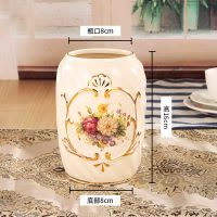 小花瓶陶瓷电视柜北欧式创意简约装饰品摆件客厅插花干花花瓶水养 三维工匠 C款大号26*13*12*24