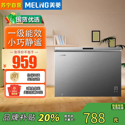 美菱(MeiLing)BC/BD-200DTXNP亚光银 200升小冰柜低霜一级能效家用冷藏冷冻两用冰柜小型