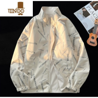 YANXU两面穿夹克男2023新款满印字母外套潮牌痞帅潮流美式春季褂子