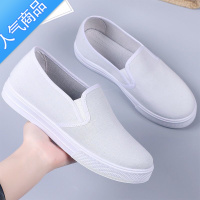 SUNTEK黑色工作鞋老北京布鞋女款休闲小白鞋平底软底体操鞋晨练新款布鞋