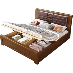 臻远 ZY-SMC-146 实木床 1.8*2.0米气压高箱 单位:1张