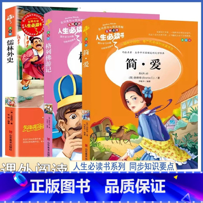 九年级下册推荐[全3册] [正版]中小学生九9年级下册人生必读书籍课外阅读格列佛游记快乐读书吧简·爱老儒林外史师人教版儿