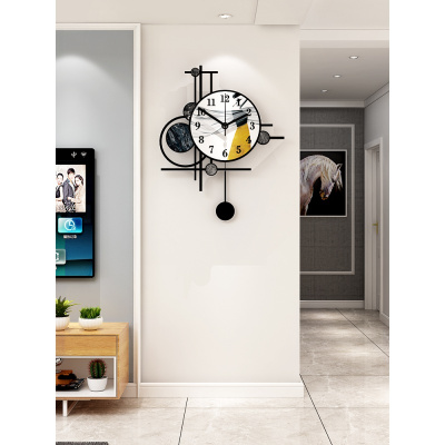 网红挂钟客厅北欧家用钟表时尚现代简约个性创意轻奢装饰挂墙挂表HL