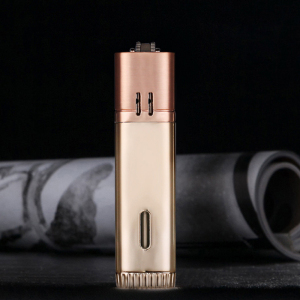 jobon中邦充气打火机防风创意蓝焰直冲砂轮打火机双火点雪茄火机