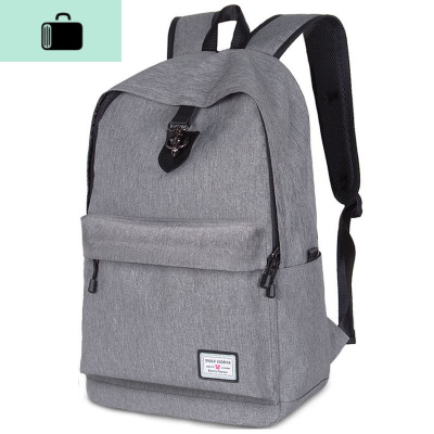 男士双肩包韩版时尚潮流休闲旅行大容量背包大学生高中学生书包男NEW LAKE 深灰色普通版[单件]