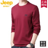JEEP吉普春秋装新款卫衣男士长袖T恤棉质宽松休闲舒适上衣