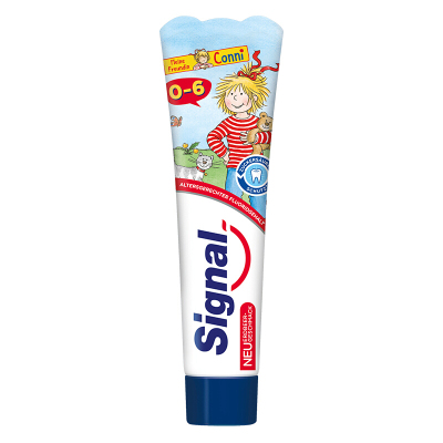 德国进口洁诺Signal儿童牙膏0-6岁含氟防蛀可吞咽牙膏图案随机50ml