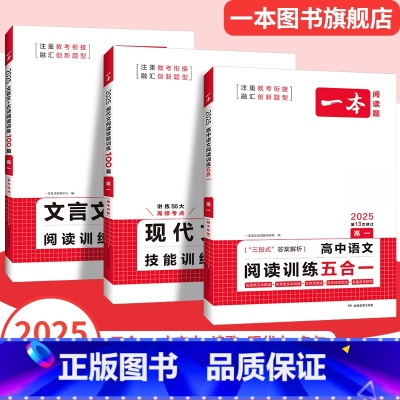 现代文阅读训练100篇 高中二年级 [正版]高中语文阅读五合一 高考语文专项训练五合一必刷题 高一二三现代文古诗文文言