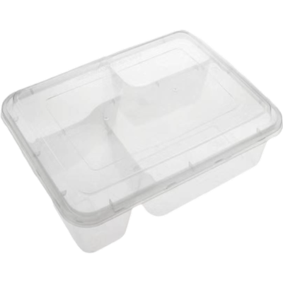 鑫扬赢一次性餐盒 方盒 塑料透明 650ml 300套 1件