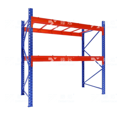 臻远 ZY4121437 重型货架仓储高位货架单层称重1000kg 蓝橘色主架2层
