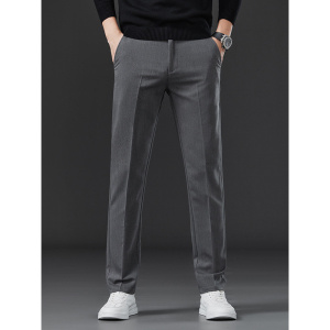 中年日常百搭小西裤男商务厚实保暖抗皱免烫弹力直筒休闲裤秋冬季