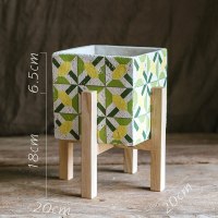 家柏饰(CORATED)氧气系列方体水泥花器花盆花瓶装饰收纳摆件清新艺术风格 D白蜡木架套装,打孔请备注 大