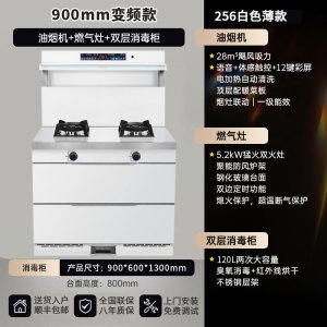 旺厨好太太 900MM新款集成灶 侧吸大吸力变频抽油烟机燃气灶消毒柜家用烟灶消一体灶套装 自动清洗天然气
