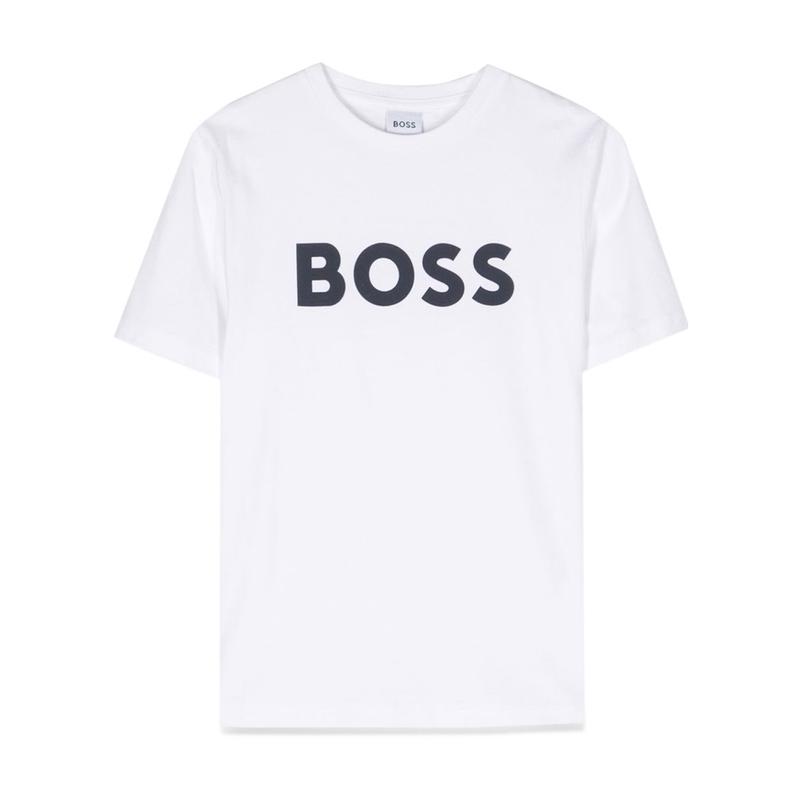 HUGO BOSS圆领短袖直下摆男孩T恤童装夏天透气舒适小男孩服装