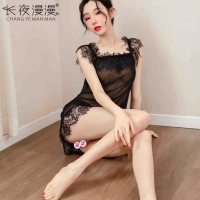 长夜漫漫情趣内衣欧美性感全蕾丝睡衣睫毛边套装制服1031