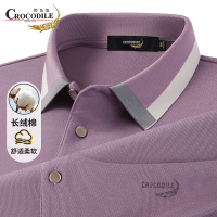 鳄鱼恤CROCODILE 专款男士T恤中青年爸爸装父亲长袖POLO衫