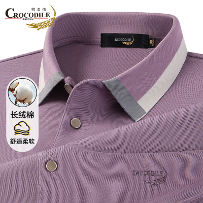 鳄鱼恤CROCODILE 专款男士T恤中青年爸爸装父亲长袖POLO衫