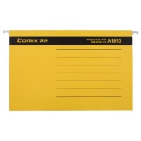 齐心 A1813 易查找吊挂夹 F/C 纸质 黄 25个装