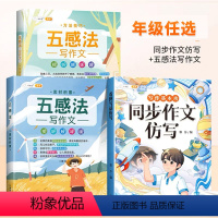 [同步作文仿写]+[五感法作文套装] 三年级下 [正版]同步作文仿写三年级下册一年级二四五六看图写话上册人教版小学生作文