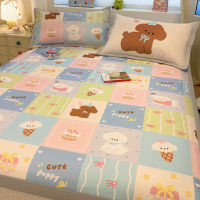 卡通小狗冰丝凉席三件套夏季凉感空调软席学生宿舍90x200床单垫子