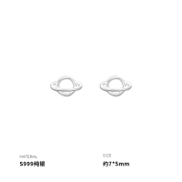 999纯银小星球耳钉女耳环耳饰小众简约养耳睡觉不用摘送女朋友老婆情人节七夕生日礼物