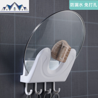 免打孔锅盖架壁挂式家用厨房放菜板的架子砧板刀具收纳用品置物架 三维工匠