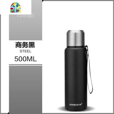 保温杯男 大容量户外便携316全不锈钢茶水分离泡茶水杯子 FENGHOU 商务黑1000ml(316不锈钢内胆)