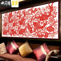 三维工匠蒙娜丽莎富贵有余剪纸十字绣九条九鱼图年年有余2019线绣新款简单 [钻石画-满钻]205*80厘米[全贴]