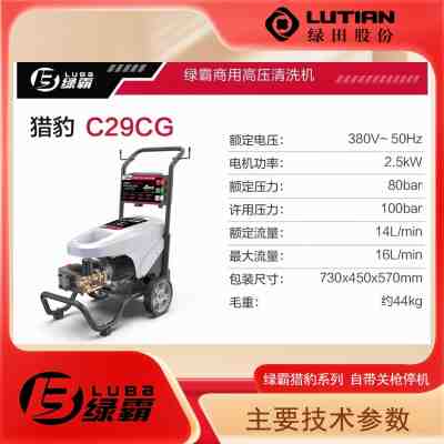 绿霸清洗机猎豹C29AG高压水枪刷车泵猎豹C29CG全自动关枪停机