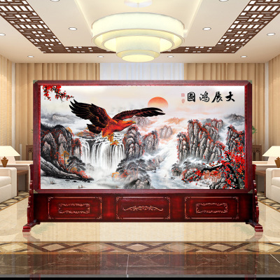 中式实木屏风 进大厅隔断 公司单位屏风酒店实木大座屏 K款 整装