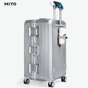 Miyo 24寸硬壳PC材质简约时尚拉杆箱铝合金拉杆四轮万向TSA海关锁安全旅行箱