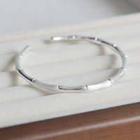 竹节S999足银手镯女INS潮小众简约时尚百搭轻奢精致复古素圈手环送女朋友老婆情人节七夕生日礼物