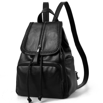 NEWLAKE中年妇女士大容量双肩包包女妈妈奶奶中老年人书包旅行软皮小背包旅行包