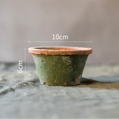 美帮汇自然生长青苔红陶花盆经典素朴日式风格种植器皿杂货花园 D 大
