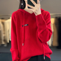 连帽卫衣女2023新款秋冬季韩版宽松女装外穿毛衣针织带帽长袖上衣