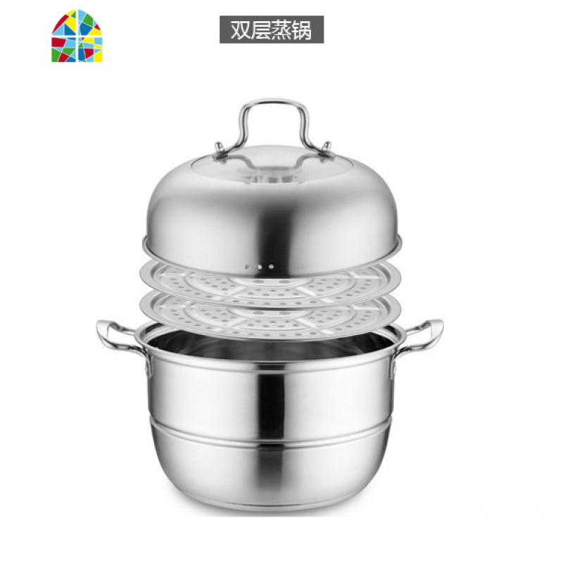 家用多层蒸锅不锈钢3层三层加厚复底32cm汤锅火锅蒸笼电磁炉 FENGHOU 30CM三层