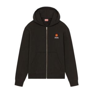 高田贤三(Kenzo)纯棉男款连帽拉链卫衣胸前徽章装饰休闲百搭套头