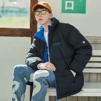 [1.5折价211元]唐狮冬季新款男装羽绒服立领撞色潮款面包服学生短款加厚外套