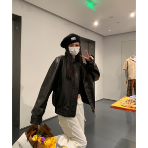 COCO LIMITED‘穿搭天菜’休闲复古进口植鞣绵羊皮真皮皮衣女夹克