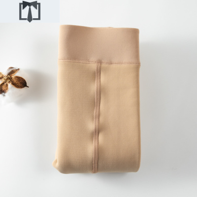 SUNTEK秋冬加绒加厚打底裤女微压力日系奶咖色连脚连裤袜显瘦踩脚裤灰色打底裤