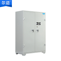 尔迈 钢制枪柜加厚管制器械保管柜密码锁枪弹存放柜双锁机械锁带滚轮 灰白款 10支长短枪 1.5米