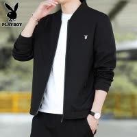 花花公子棒球领夹克男士上衣服春秋季新款商务休闲春装外套男