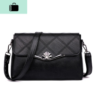 韩版斜挎包2019新款软皮中年挎包化妆包单肩包妈妈女包NEW LAKE F2009-黑色女士单肩包