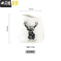 三维工匠笔筒创意时尚可爱收纳盒学生桌面北欧个性简约办公室ins大容量笔 皇冠鹿