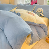 冬季加厚牛奶绒四件套牛奶绒珊瑚绒床单被罩双面法兰绒床上三件套