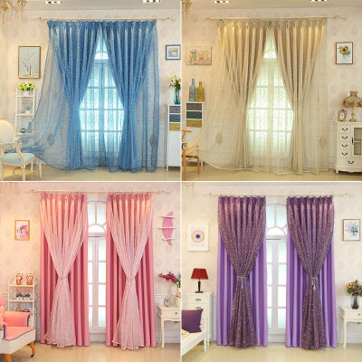 美帮汇纱帘烫金欧式窗纱田园卧室公主风遮光定制布田园窗纱帘