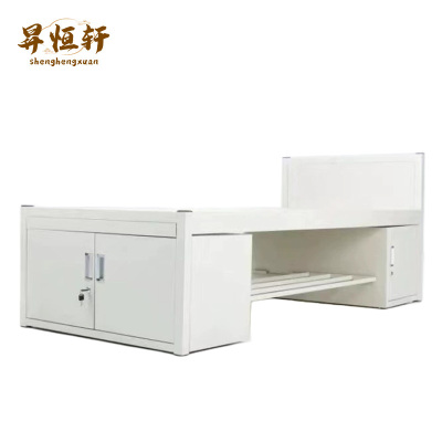 钢制加厚营房单层铁床内务柜鞋架制式铁架床 加厚单人床 SHX-026 张