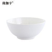 珑伽辛 白色陶瓷碗饭碗 6英寸/个