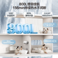 万和(Vanward)[长白山R6Pro活水洗] 60升电热水器10倍增容大水量家用热水器1100W+2200W双管变频