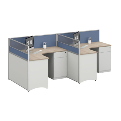 臻远ZYGW-093屏风工作卡位职员桌办公桌 F型双人位